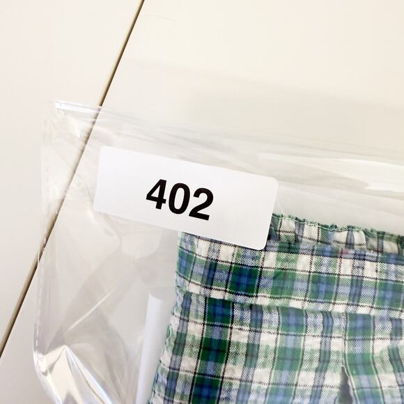 Vintage 90s Unbranded Green Blue Plaid Pants FLAWS Boys - 2 2T - Picture 9 of 9